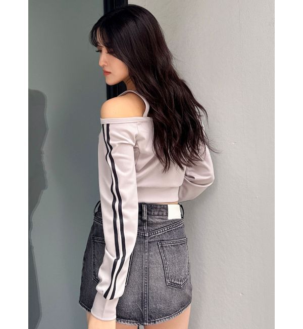 GYDA「GD track 2ラインオフショルトップス」|Tシャツ・カットソー|