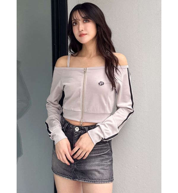 GYDA「GD track 2ラインオフショルトップス」|Tシャツ・カットソー|