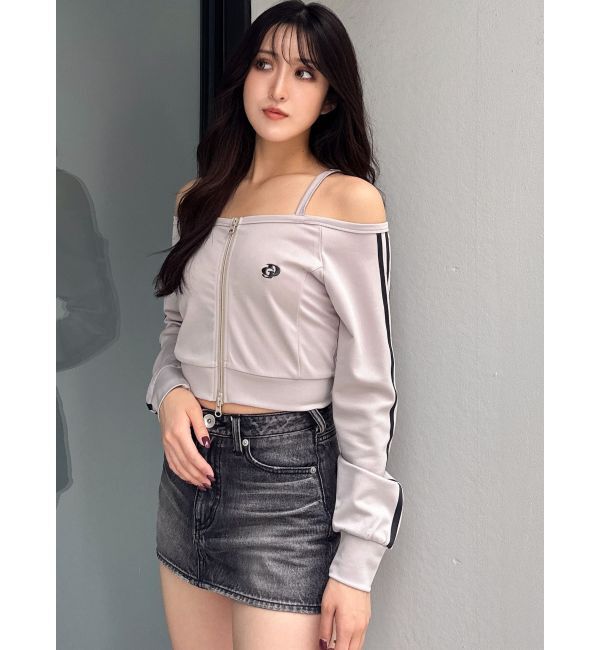 GYDA「GD track 2ラインオフショルトップス」|Tシャツ・カットソー|