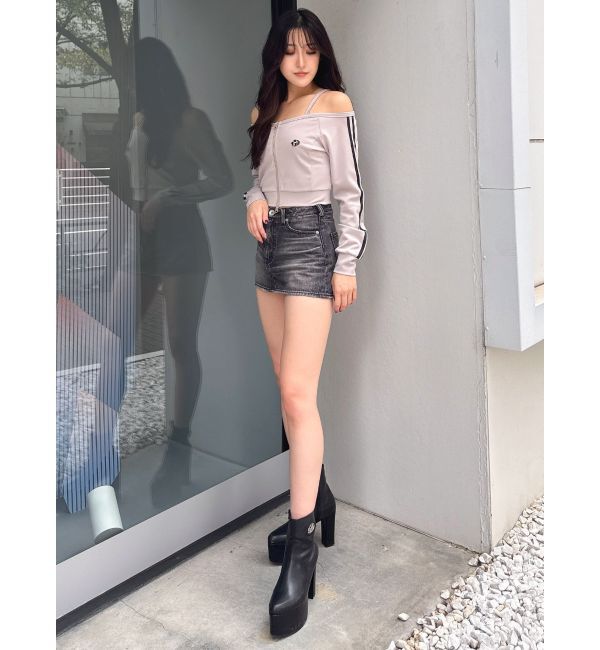 GYDA「GD track 2ラインオフショルトップス」|Tシャツ・カットソー|