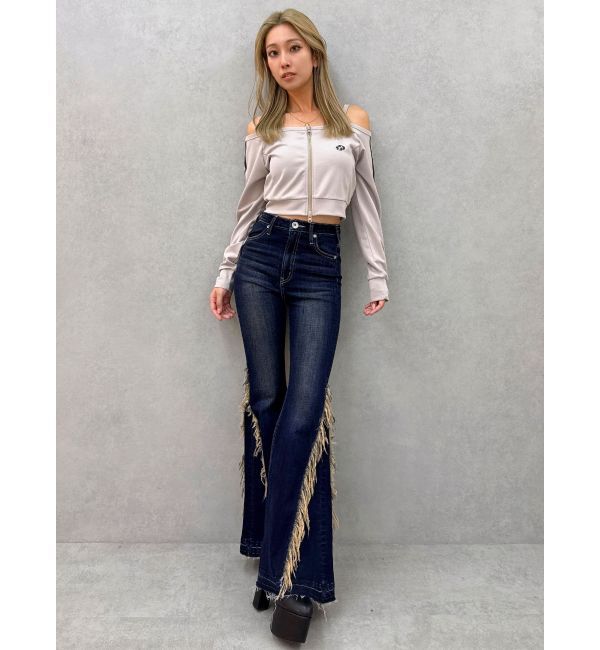 GYDA「GD track 2ラインオフショルトップス」|Tシャツ・カットソー|