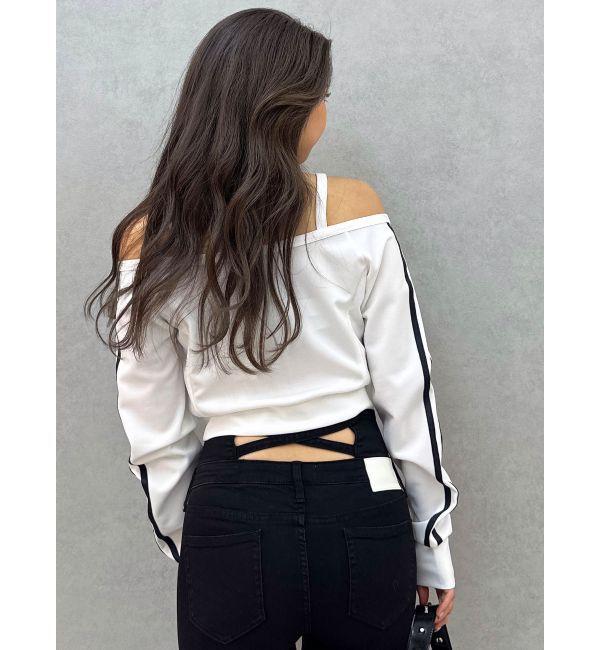 GYDA「GD track 2ラインオフショルトップス」|Tシャツ・カットソー|