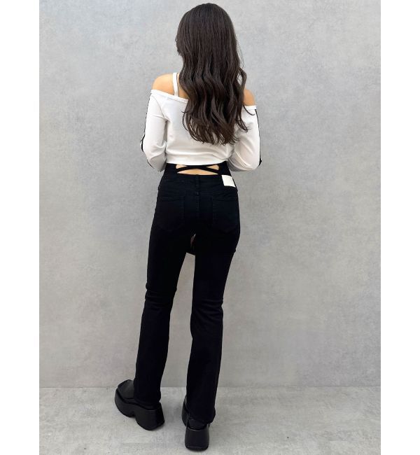 GYDA「GD track 2ラインオフショルトップス」|Tシャツ・カットソー|