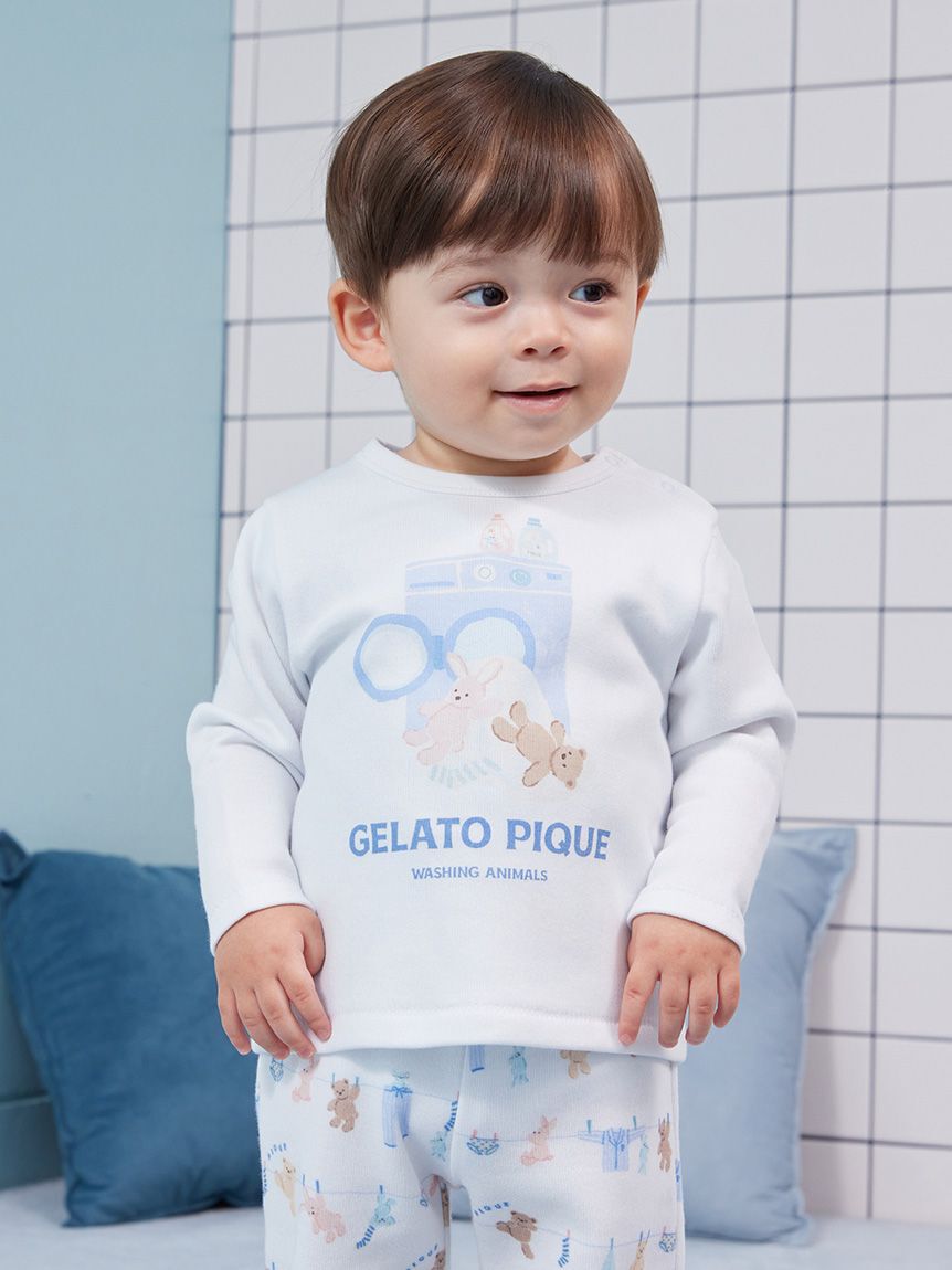 GELATO PIQUE KIDS & BABY「【BABY】ウォッシングアニマルワンポイントロンT」|その他ベビーウェア|