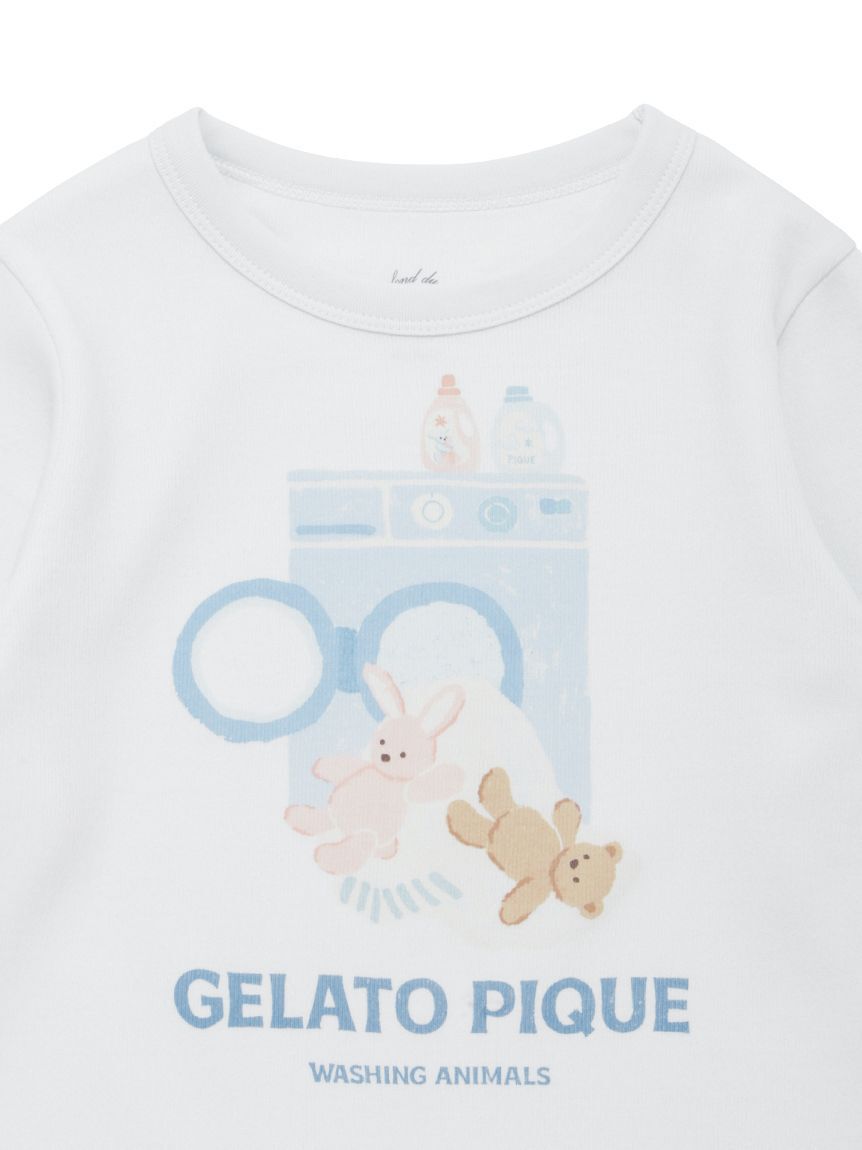 GELATO PIQUE KIDS & BABY「【KIDS】ウォッシングアニマルワンポイントロンT」|ルームウェア|
