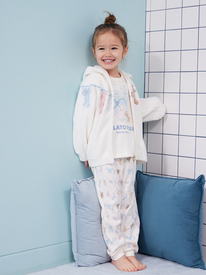 GELATO PIQUE KIDS & BABY「【KIDS】エアリーモコウォッシングアニマルジャガードパーカ」|パーカー|