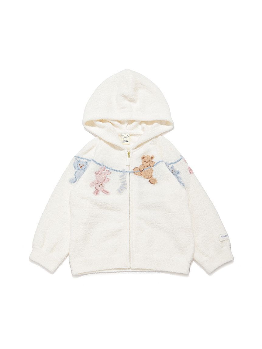 GELATO PIQUE KIDS & BABY「【KIDS】エアリーモコウォッシングアニマルジャガードパーカ」|パーカー|