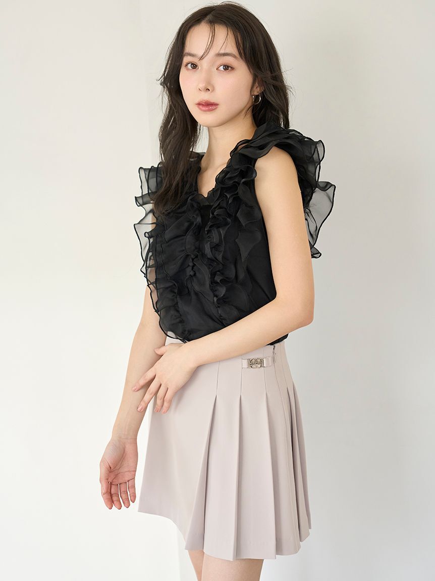 SNIDEL「ノースリフリルブラウス」|シャツ・ブラウス|