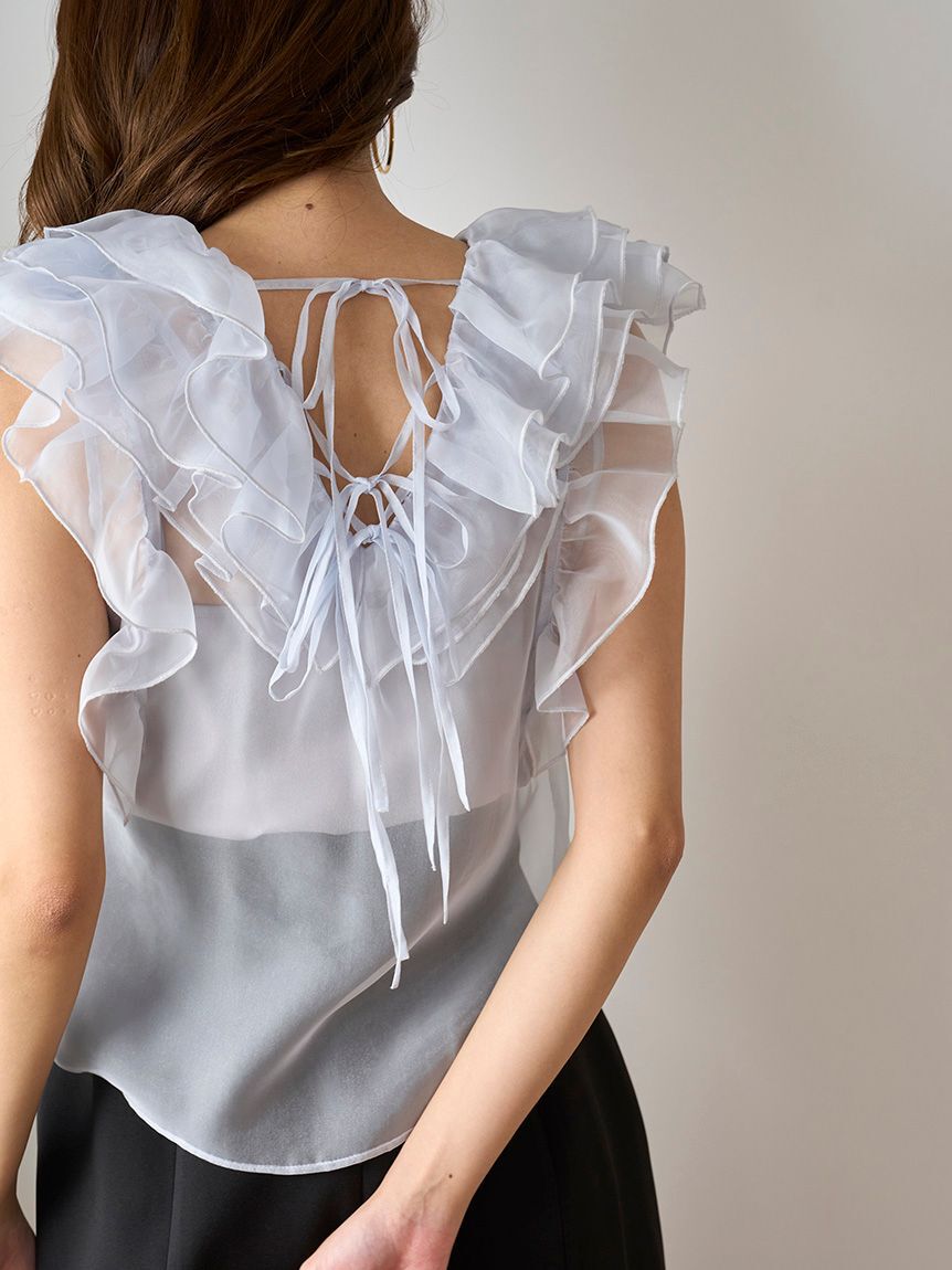 SNIDEL「ノースリフリルブラウス」|シャツ・ブラウス|