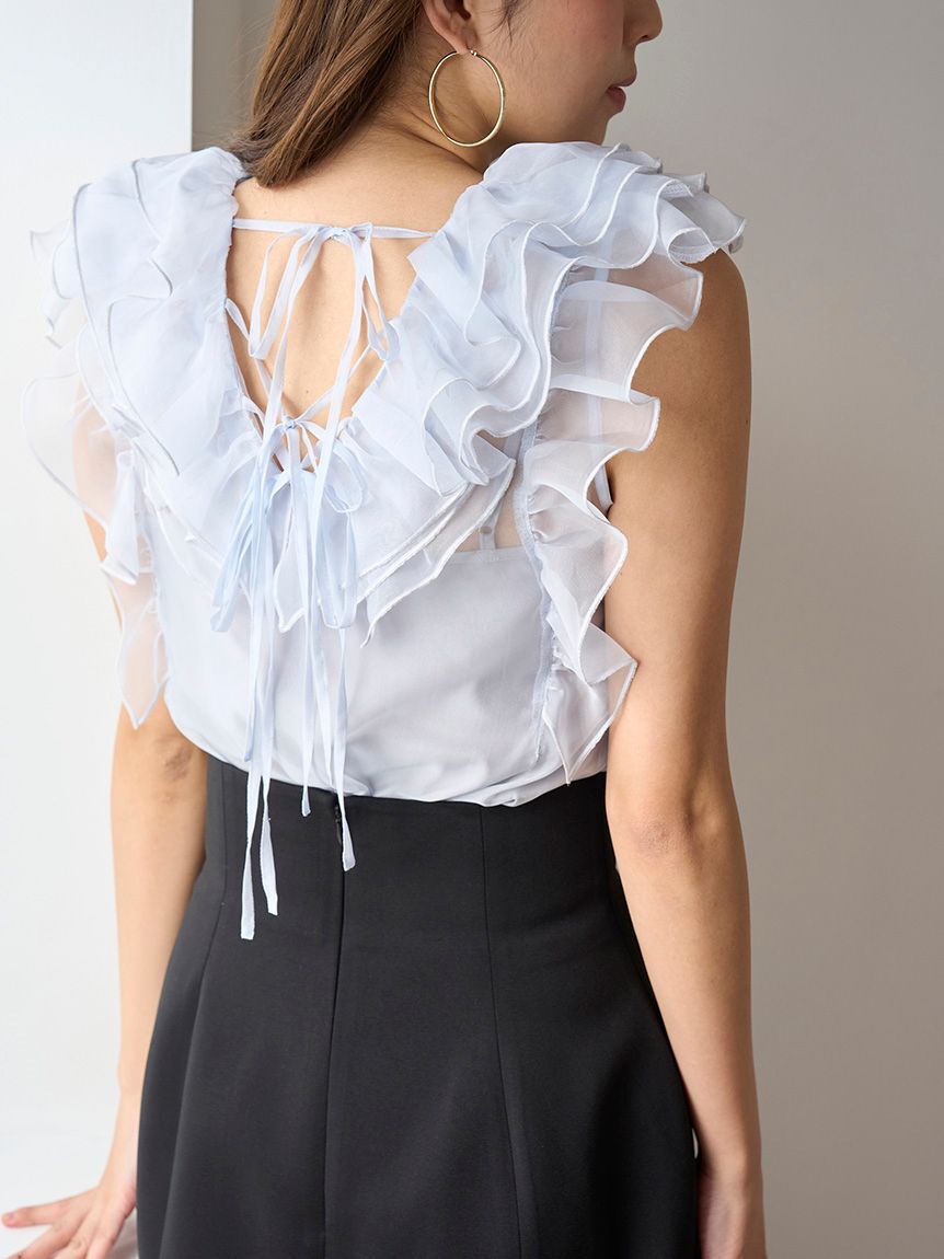 SNIDEL「ノースリフリルブラウス」|シャツ・ブラウス|