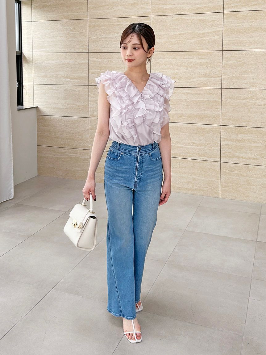 SNIDEL「ノースリフリルブラウス」|シャツ・ブラウス|