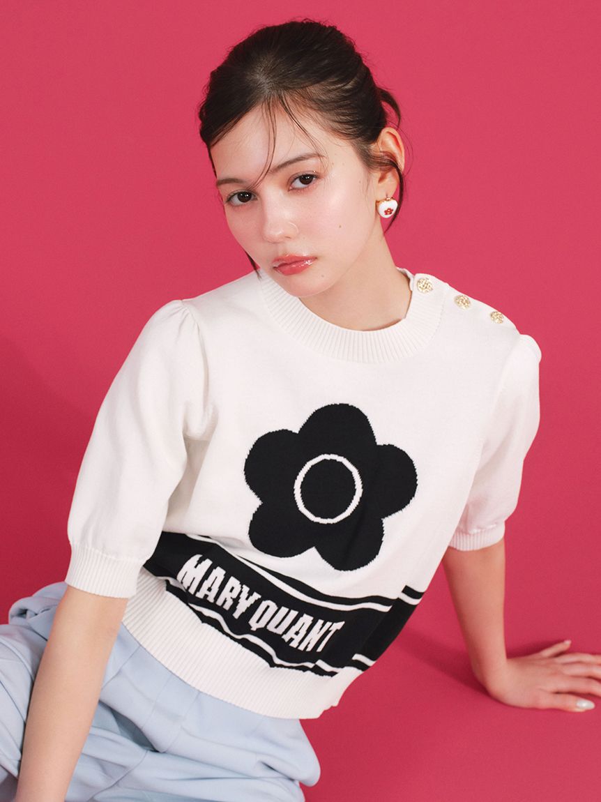 LILY BROWN「【WEB限定カラー】【LILY BROWN&times;MARY QUANT】ジャガードニットトップス」|ニット・セーター|MIX