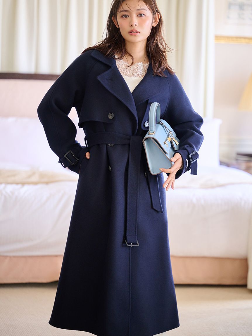 ウール混ロングトレンチコート（CELFORD）｜ルミネのファッション通販