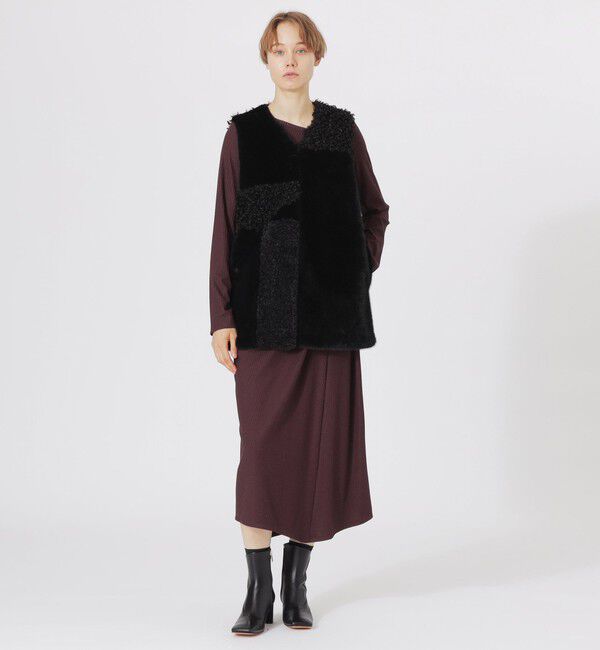  「ブロッキングファーコンビベスト」|ブルゾン・スタジャン|