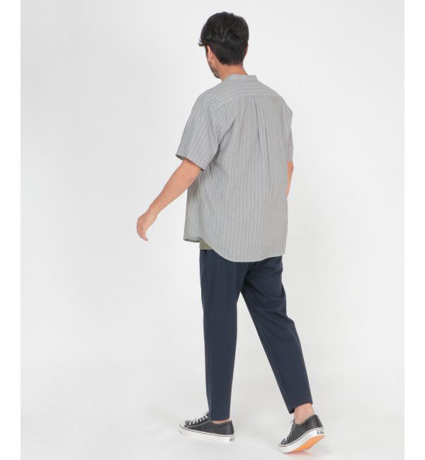 ikka「ヒヤットストライプバンドカラーシャツ」|シャツ・ブラウス|