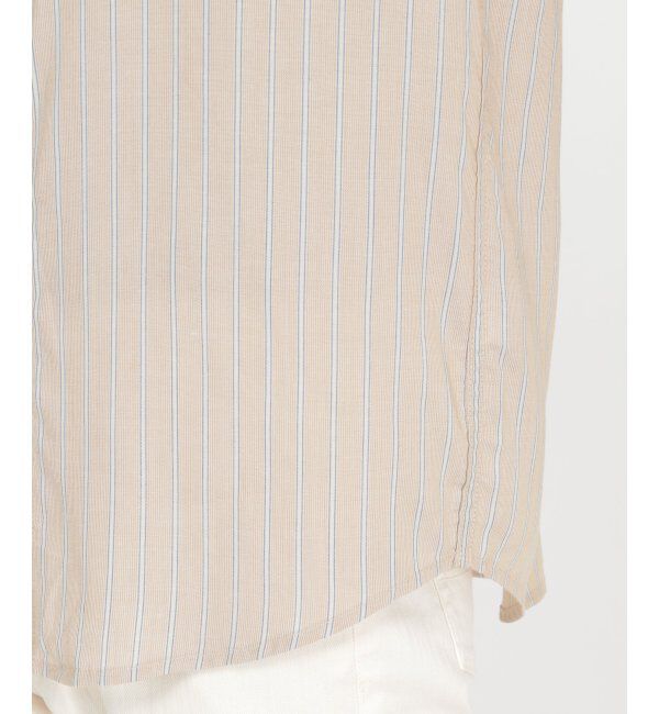 ikka「ヒヤットストライプバンドカラーシャツ」|シャツ・ブラウス|