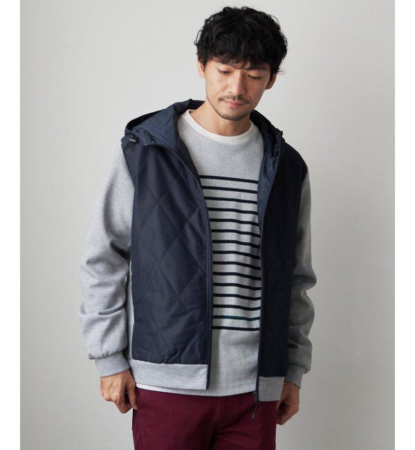 ikka「sorona コンビ中綿ジップパーカー」|ブルゾン・スタジャン|