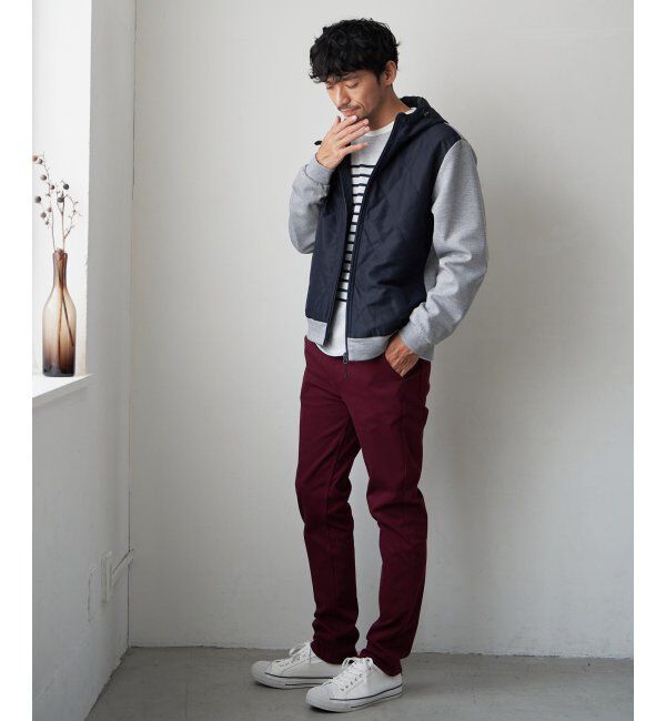 ikka「sorona コンビ中綿ジップパーカー」|ブルゾン・スタジャン|