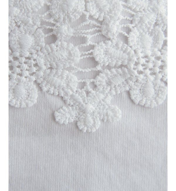 ikka「【接触冷感／UVカット】コットンUSA前後レースタンクトップ」|タンクトップ|