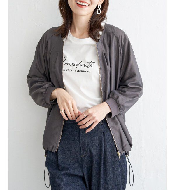 ikka「ライトブルゾン」|ブルゾン・スタジャン|