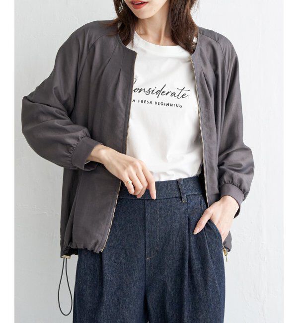 ikka「ライトブルゾン」|ブルゾン・スタジャン|