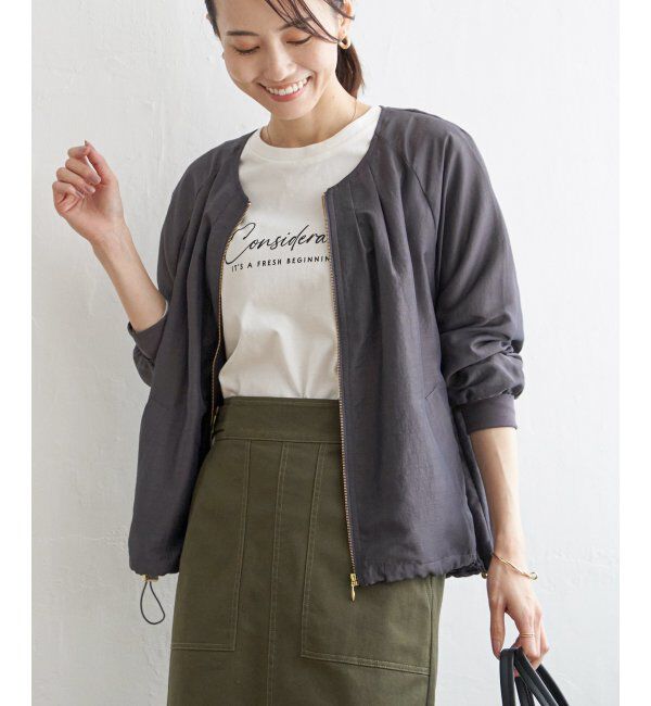 ikka「ライトブルゾン」|ブルゾン・スタジャン|