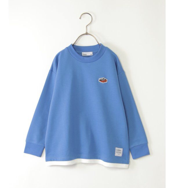 ikka kids「ミニ裏毛ワッペン裾レイヤープルオーバー（120~160cm）」|Tシャツ・カットソー|