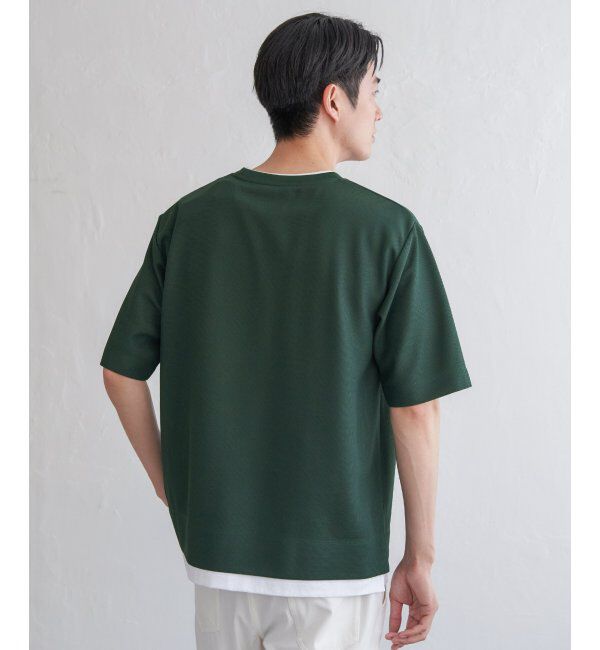 ikka「【吸水速乾】ドライ鹿の子レイヤードTシャツ5分袖」|Tシャツ・カットソー|