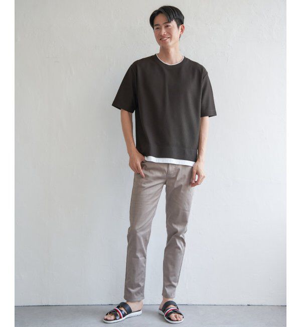 ikka「【吸水速乾】ドライ鹿の子レイヤードTシャツ5分袖」|Tシャツ・カットソー|