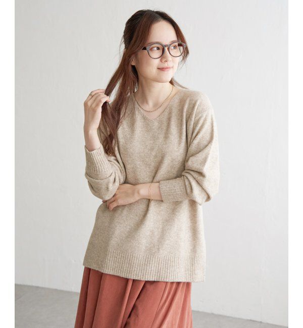 Lbc with Life「アンゴラ混Vネックニットプルオーバー」|カーディガン|