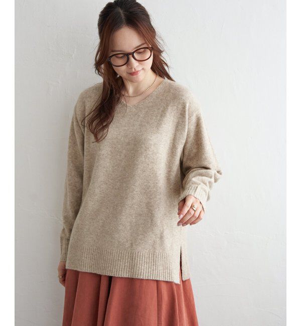 Lbc with Life「アンゴラ混Vネックニットプルオーバー」|カーディガン|