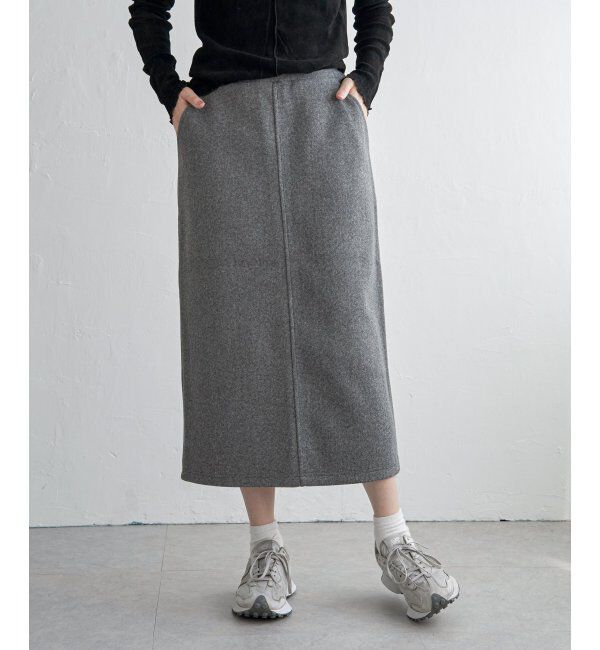 Lbc with Life「ジャージメルトンIラインスカート」|スカート|グレー