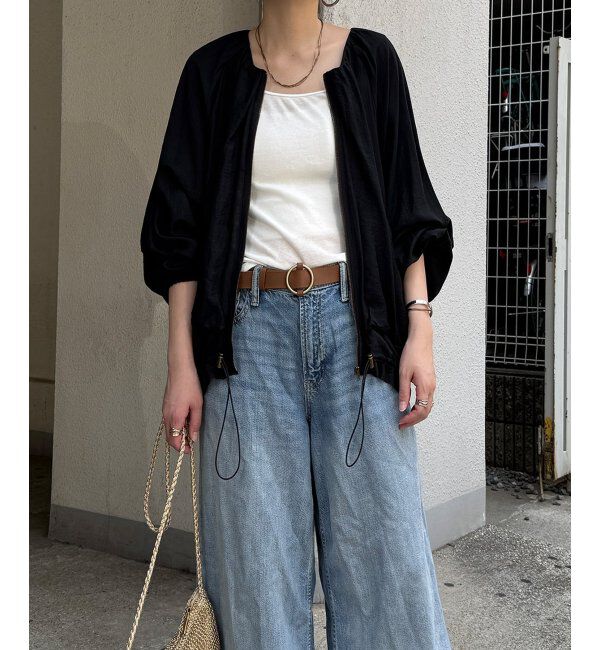 Lbc with Life「シアーヘムドロストブルゾン」|ブルゾン・スタジャン|ブラック