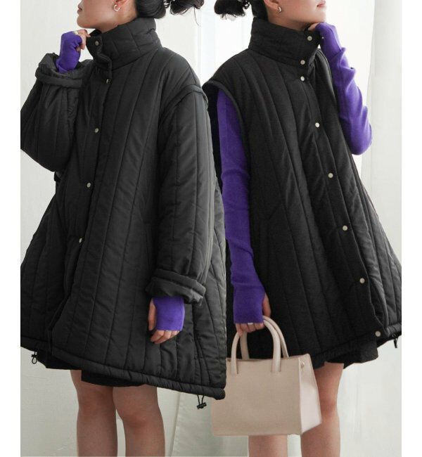 VENCE share style「袖取り外し縦キルト中綿コート」|その他|