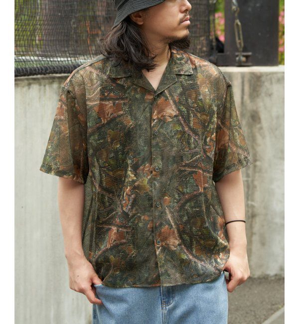 VENCE share style「メッシュ総柄半袖シャツ」|シャツ・ブラウス|