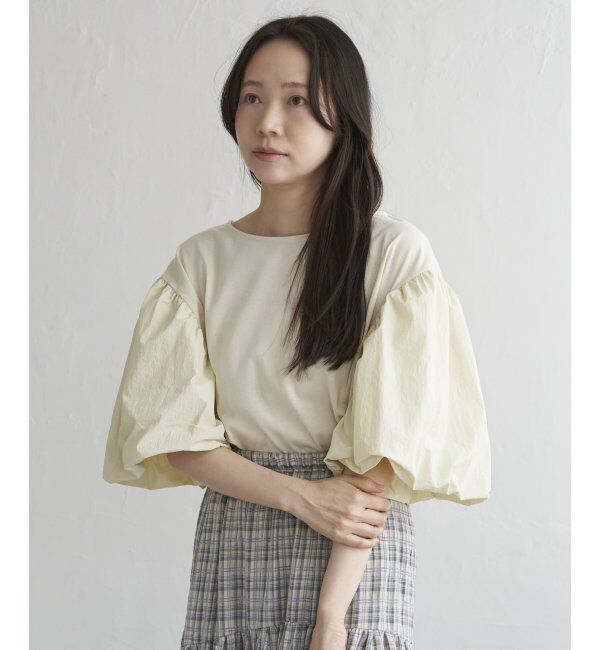 VENCE share style「天竺袖ナイロンバルーンプルオーバー」|Tシャツ・カットソー|