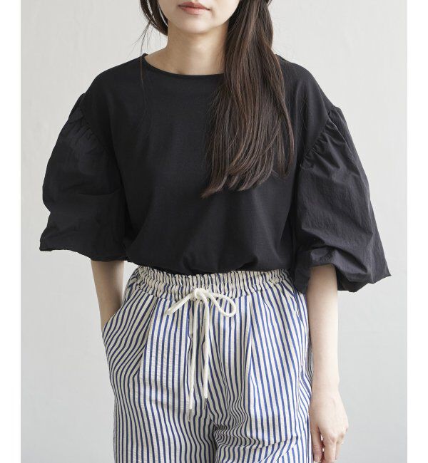 VENCE share style「天竺袖ナイロンバルーンプルオーバー」|Tシャツ・カットソー|