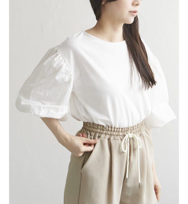 VENCE share style「天竺袖ナイロンバルーンプルオーバー」|Tシャツ・カットソー|