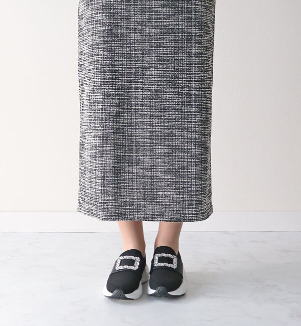 Bridget Birkin「【Bridget Birkin】ビジューバックルニットスニーカー」|スニーカー|