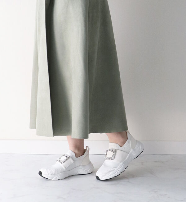 Bridget Birkin「【Bridget Birkin】ビジューバックルニットスニーカー」|スニーカー|