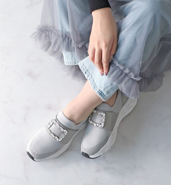 Bridget Birkin「【Bridget Birkin】ビジューバックルニットスニーカー」|スニーカー|LGY