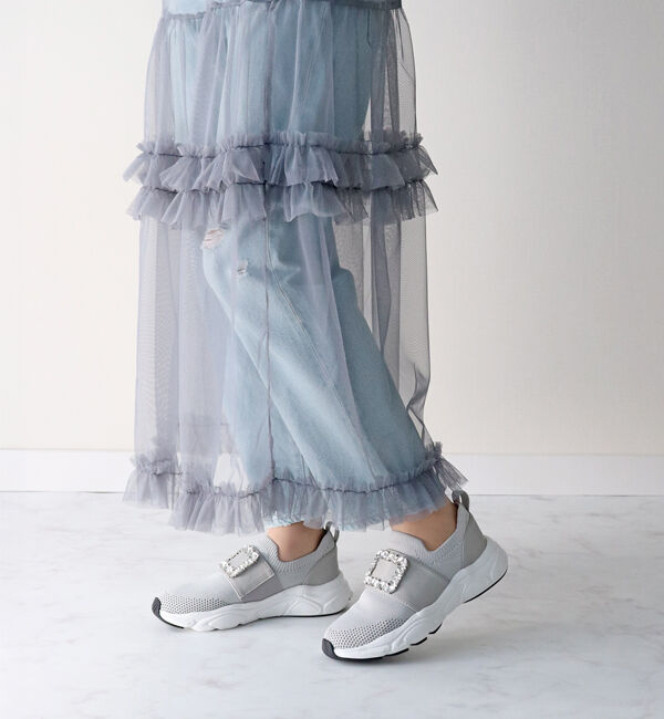 Bridget Birkin「【Bridget Birkin】ビジューバックルニットスニーカー」|スニーカー|