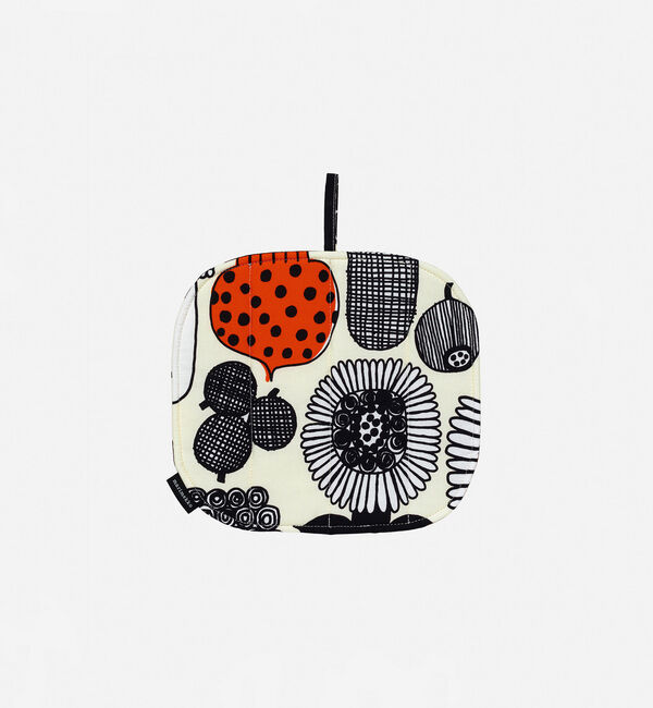 Marimekko「Puutarhurin Parhaat ポットホルダー」|その他|ブラック&times;オレンジ