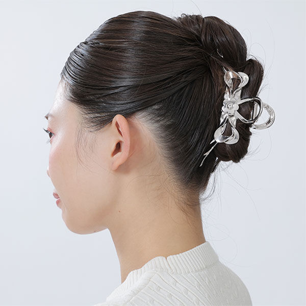 MARY QUANT「メタルビッグリボン バンスクリップ」|その他|シルバー