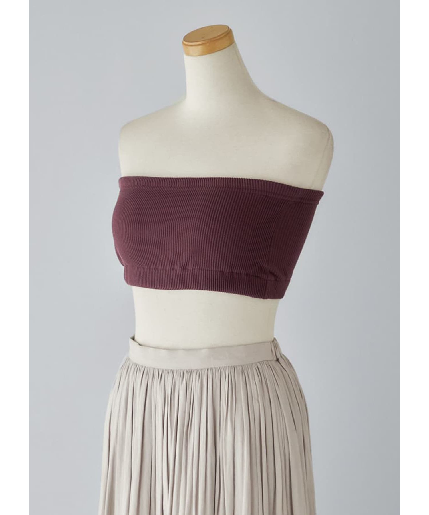 STYLE DELI「ホールドリブチューブトップ」|インナー|カシスブラウン