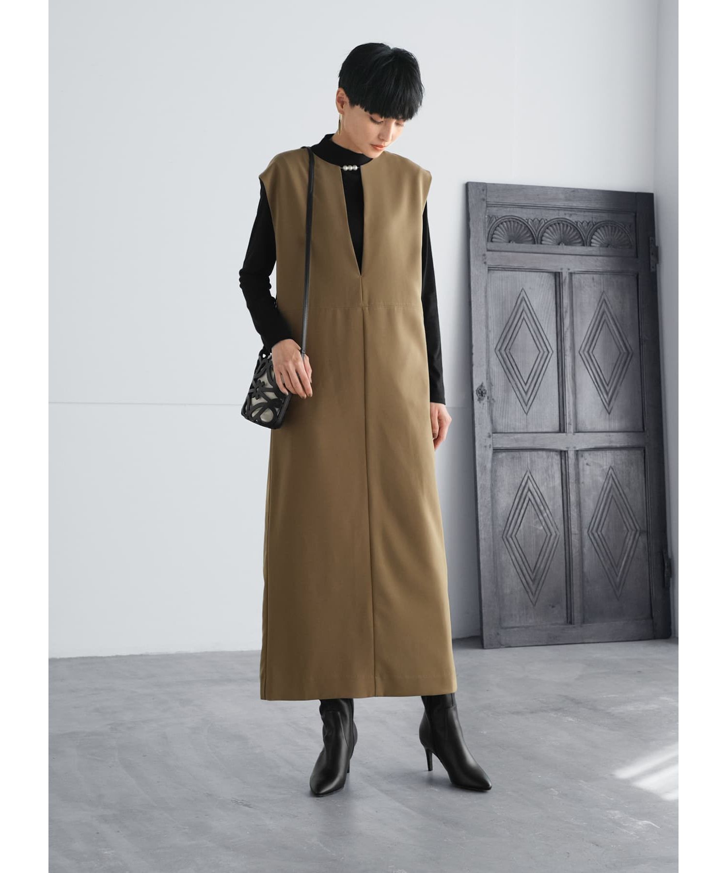 STYLE DELI「パールポイントジャンパースカート」|ジャンパースカート|