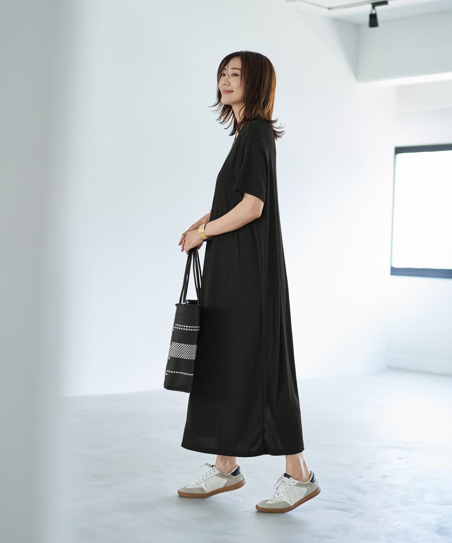 STYLE DELI「とろみ落ち感カットソー半袖ワンピース」|ワンピース|