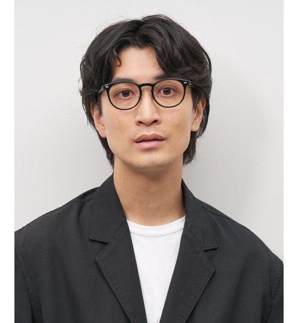  「Zoff｜emiri ボストン型 メガネ |辺見えみり 軽量 黒縁フレーム レンズ交換券付」|メガネ|