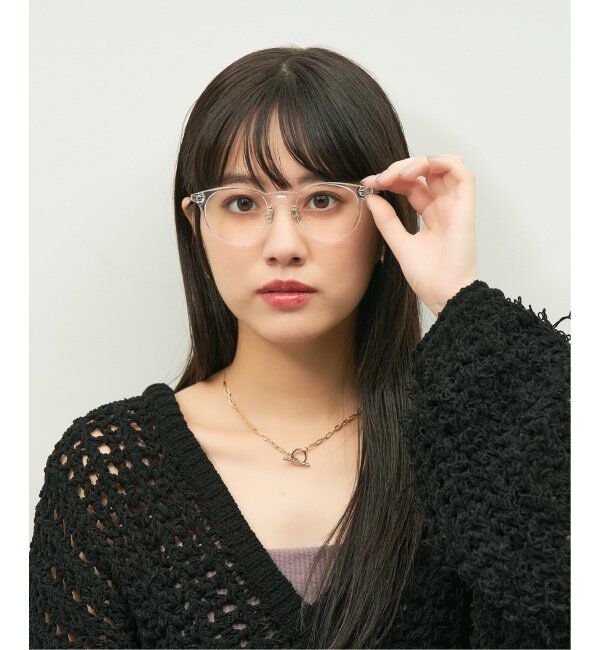  「Zoff｜emiri ボストン型 メガネ |辺見えみり 軽量 黒縁フレーム レンズ交換券付」|メガネ|