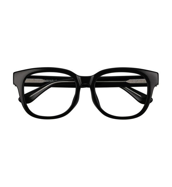  「ウェリントン型 メガネ | 軽量｜太縁｜黒縁｜大きめサイズ｜伊達メガネ｜ユニセックス レンズ交換券付」|メガネ|ブラック